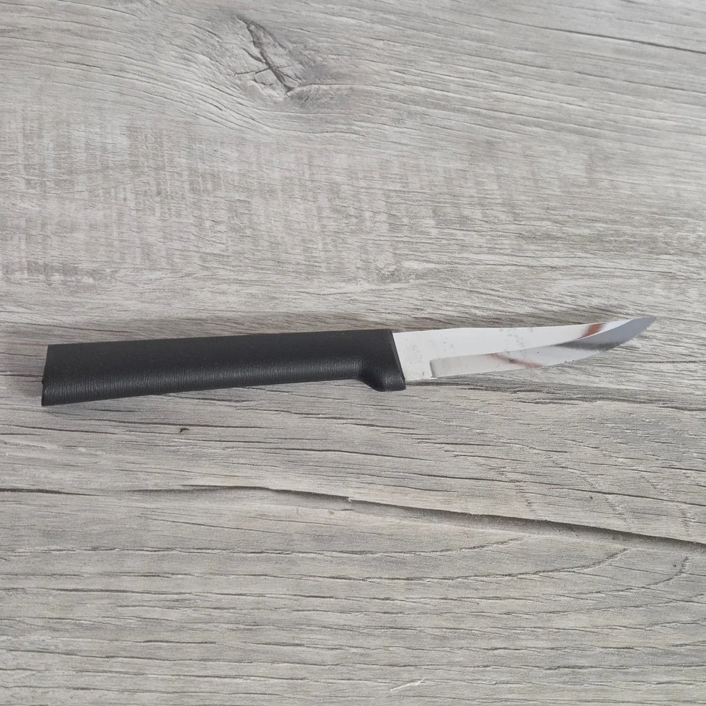 Rada Cutlery Paring Knife Black Resin Handle Stainless Steel USA Made 6.75 in